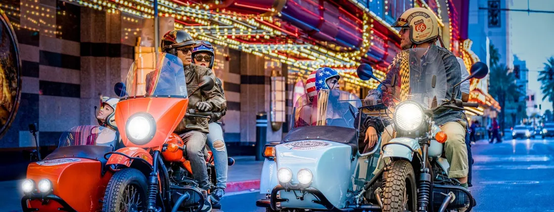 Private one hour sidecar tour of Las Vegas Strip by night