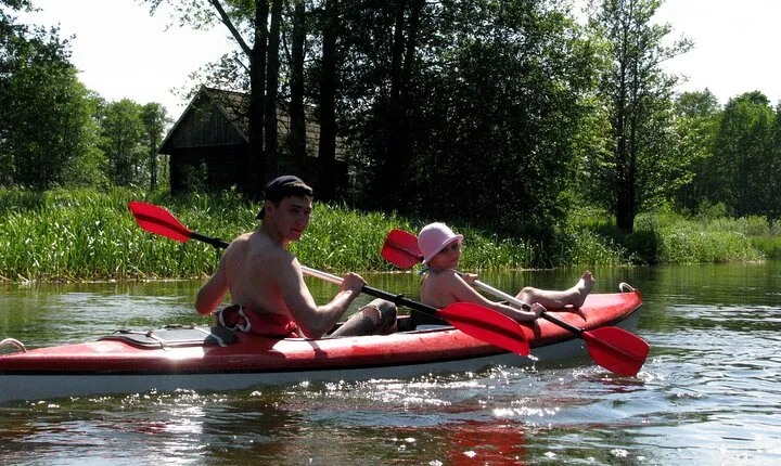 Self guided kayaking on the Žeimena River in eastern Lithuania