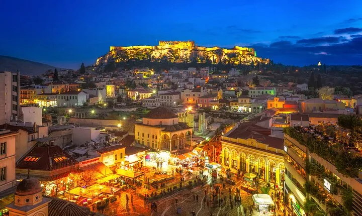 Athens by Night Private Tour with Dinner