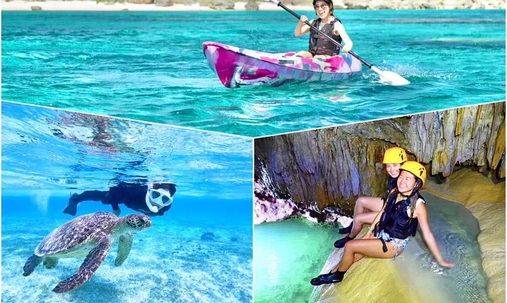 Okinawa Miyako Pumpkin Limestone Caving and Sea Turtle Snorkeling