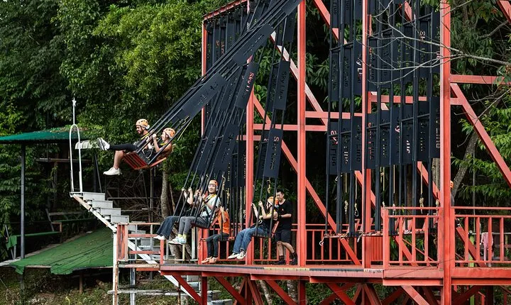 Chiang Mai Exciting Jungle Zipline Giant Swing and Luge Kart