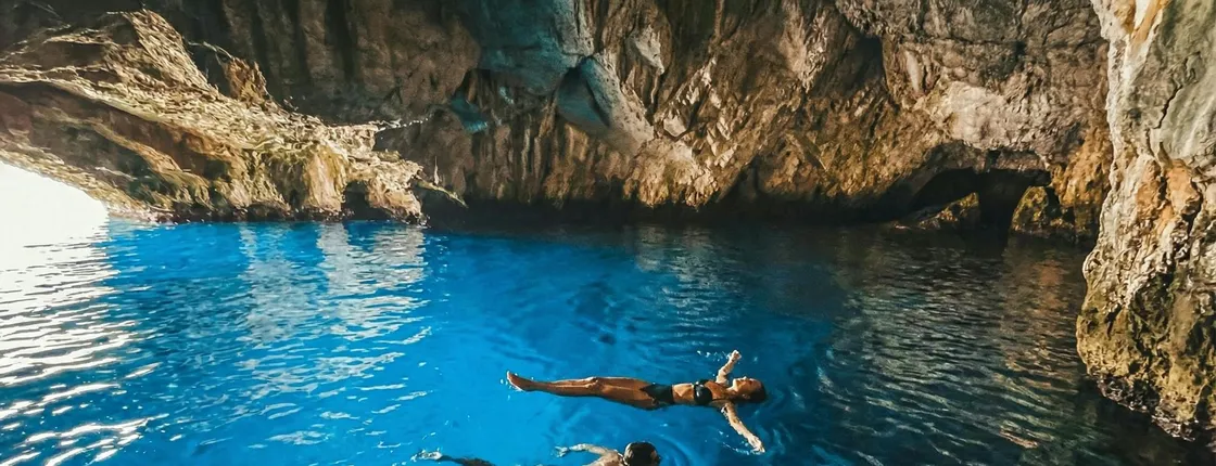 Blue Cave swim stop, Lady of the Rocks and Submarine base visit