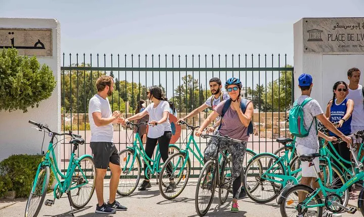 Group Guided Bike Tour of Carthage Archeological Site in Tunisia