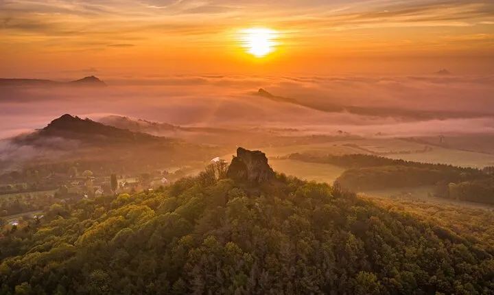 Czech countryside scenical hike to the castle, local deli tasting