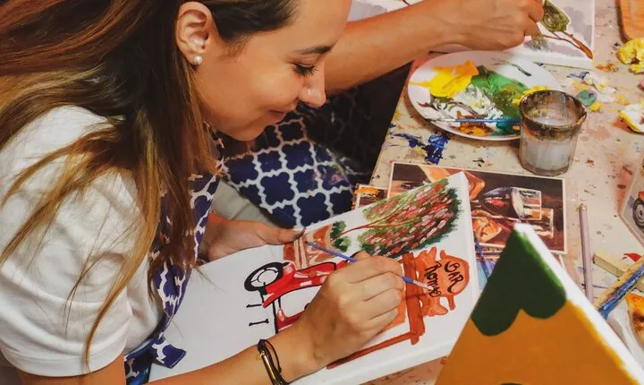 Italian Paint and Wine Experience, Tipsy art class in Rome