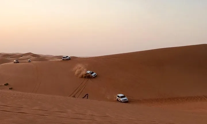 Abu Dhabi Desert safari with BBQ Dinner,Sandboarding & Camel ride