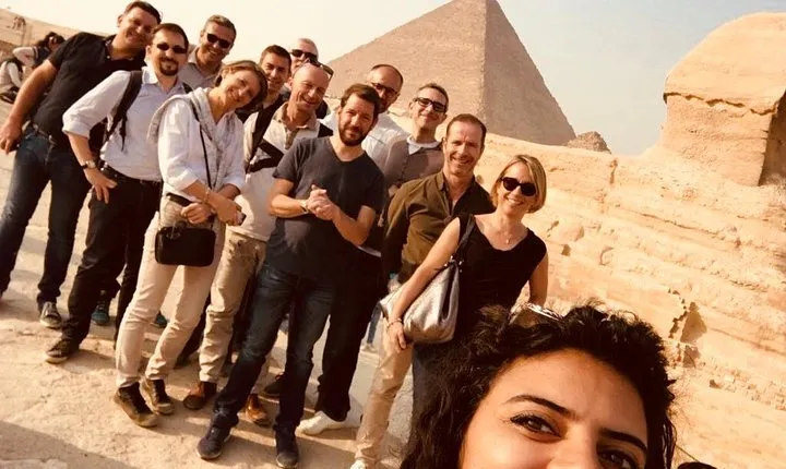 Giza pyramids and Saqqara step pyramid