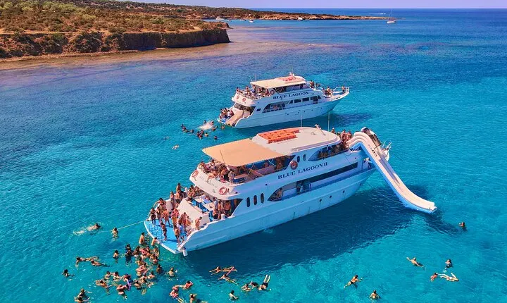 BLUE LAGOON BOAT TRIP | Waterslide | Music | Wine |
