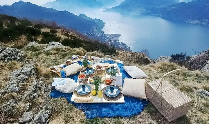 Exclusive Picnic in the Foothills of the Alps with the Lake Views