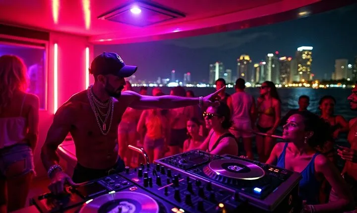Miami's Top Yacht Party: Neon Nights with 3 Hr Open Bar Cruise