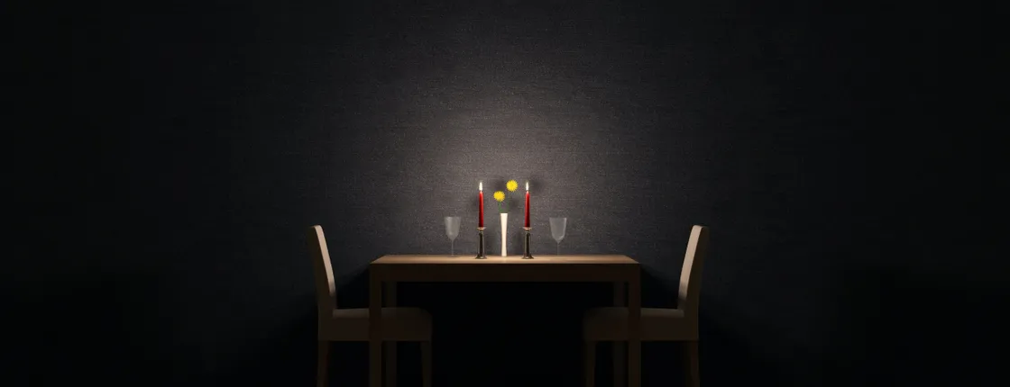 Abendessen im Dunklen