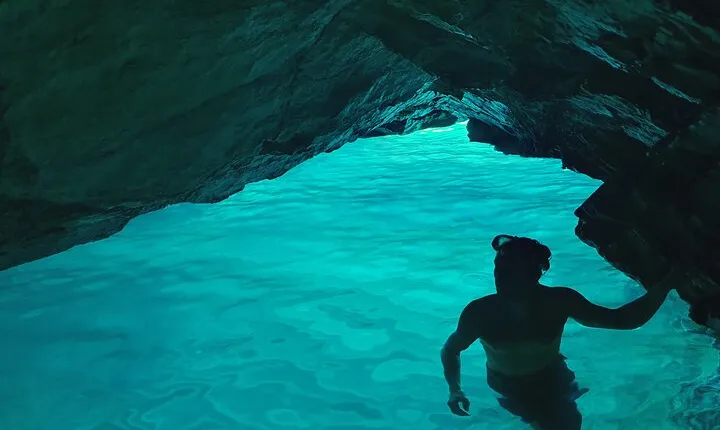 Sea Kayaking and Snorkeling to Green Cave on Sipan island from Lopud