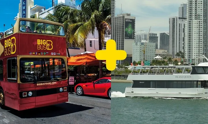 Miami Combo: Open-top Bus Tour and Sightseeing Bay Cruise