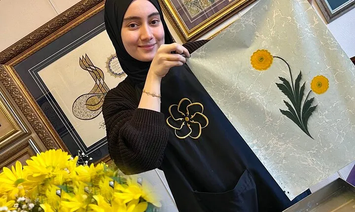 Turkish Marbling Paper,Tile, Illumination,Miniatur Workshops
