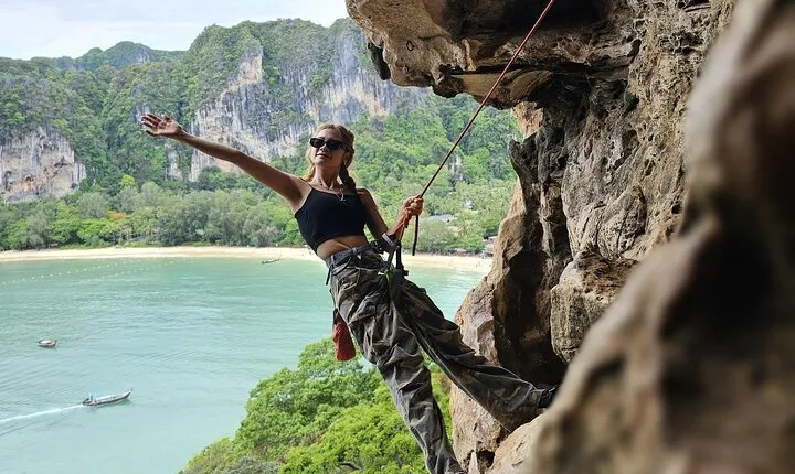 Full Day Railay Rock Climbing with Big Bat Cave from Krabi