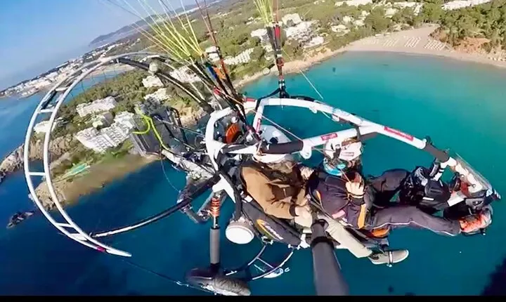 Flights by motor paragliding around Ibiza Island