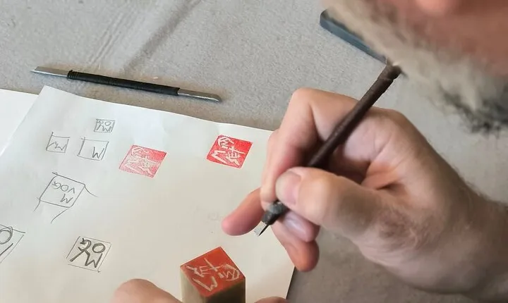 Seal creating, carving your own name or logo in special stone