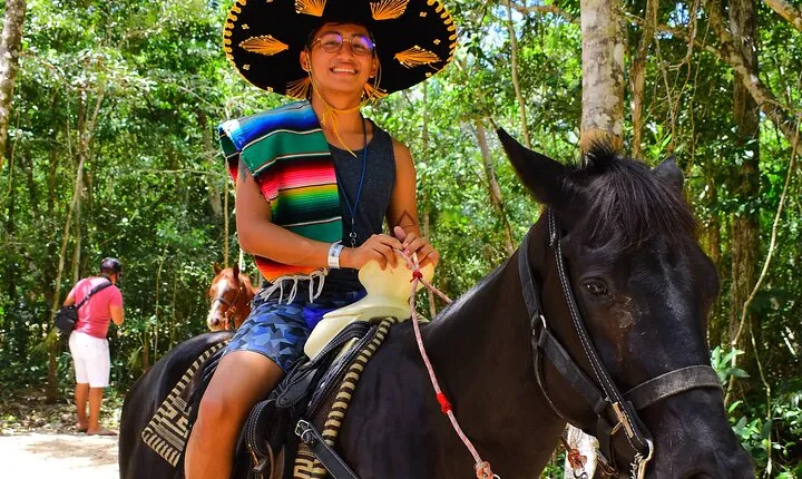 Adventure Time! Horseback Ride, ATVs (Shared), Cenote & Ziplines + Round Trip