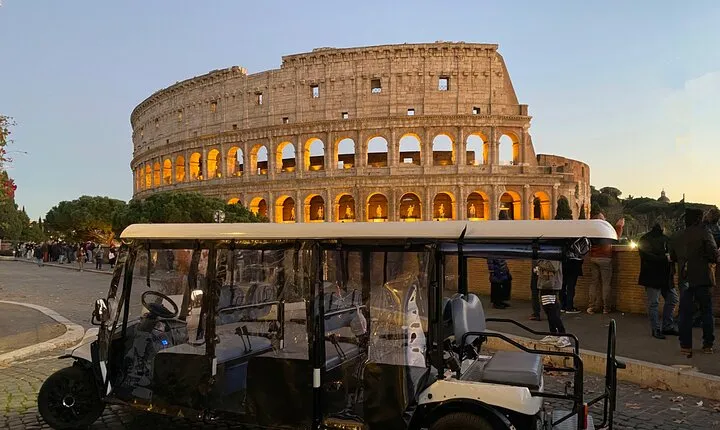 Exclusive Rome - GolfCart Night Tour with Pasta or Pizza & Gelato