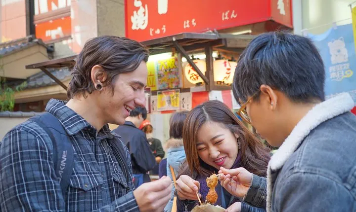 Osaka Local Foodie Walking Tour in Dotonbori and Shinsekai