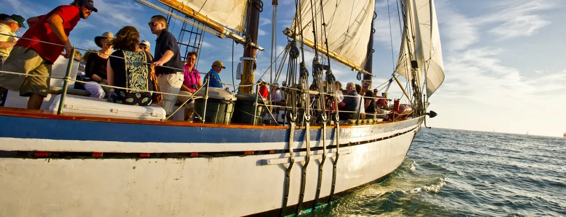 Windjammer sunset sail with champagne