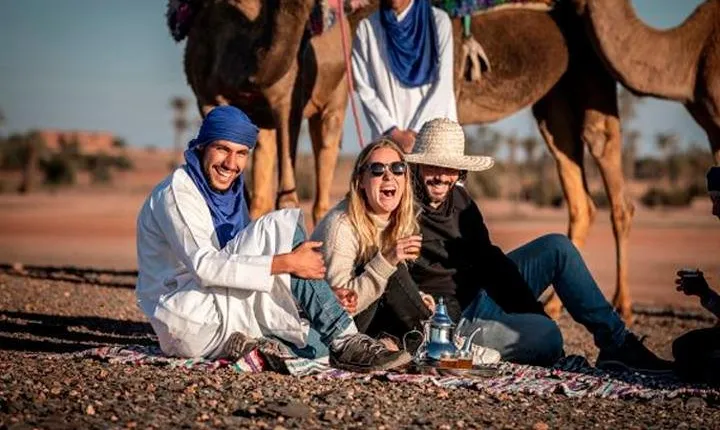 Camel ride on the road to Ourika from Marrakech