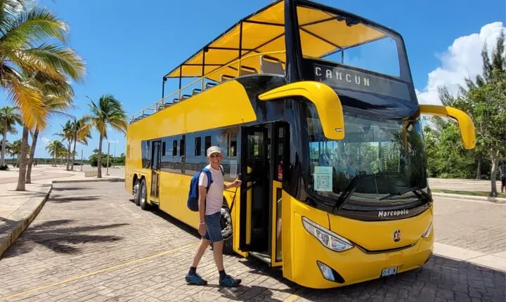 Cancun City Sightseeing and Shopping Tour on a Double Decker bus