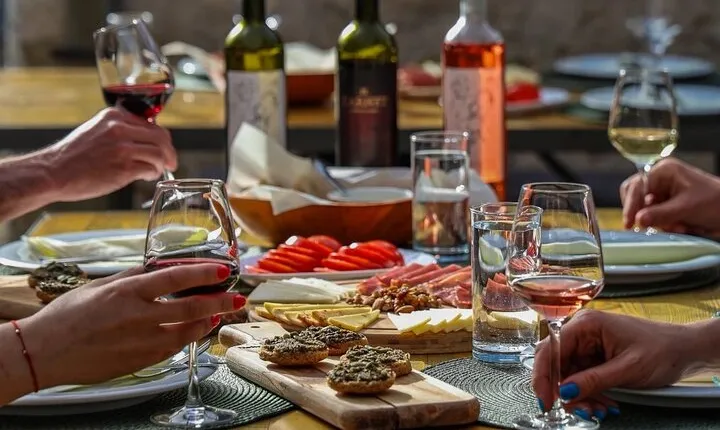 Wine and food tasting in the traditional winery