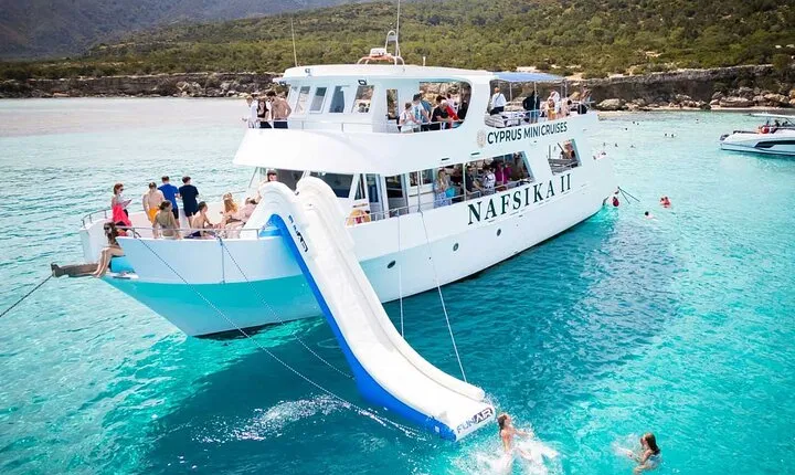 Nafsika II Half Day Cruise Swimming to blue lagoon water slide