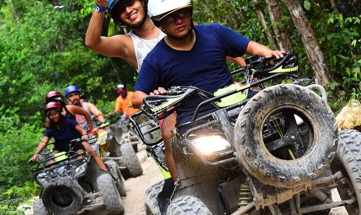 Adrenaline Combo 3 in 1 - ATV'S, (Shared), Ziplines & Cenote from Cancún