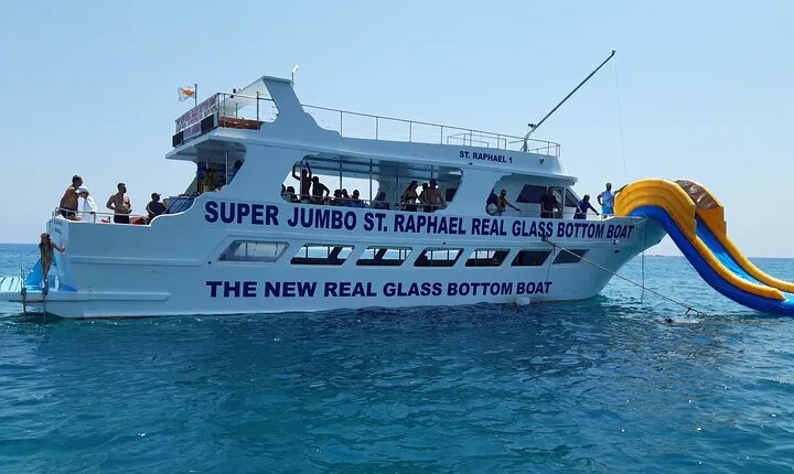 2.5 hour Glass Bottom Boat Trip, Snorkeling, Sliding and Fun
