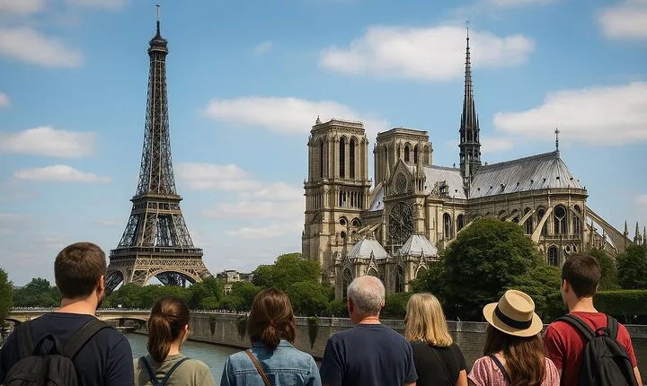 Eiffel Tower Top Floor Climbing Tour + Notre-Dame Timed Entry