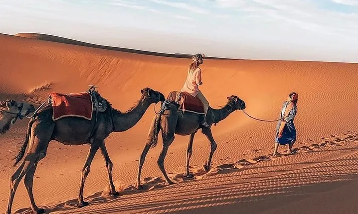 Private Camel Sunset Ride Experience in Merzouga Dunes
