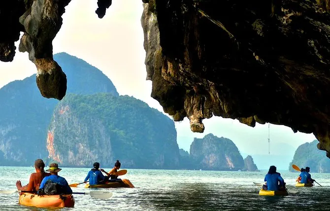 Phang Nga Bay Sea Cave Canoeing Tour by Longtail Boat from Phuket (SHA Plus)
