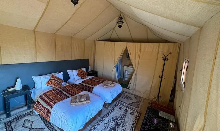 Luxury Camp in Merzouga Desert with Camel ride, Car 4WD