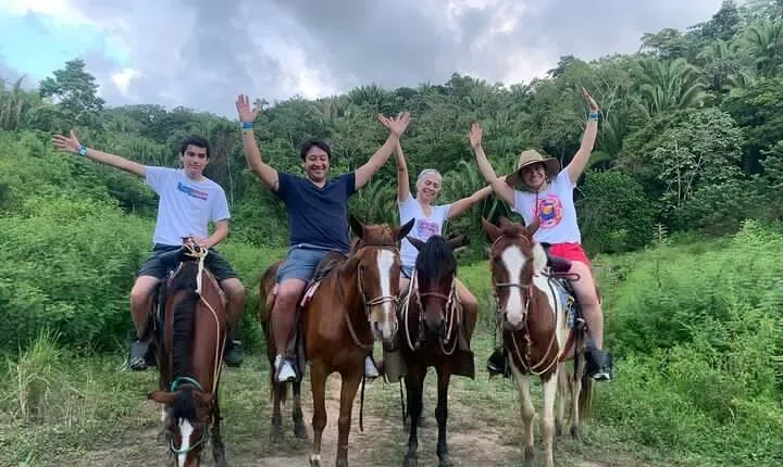 1 HR Horseback riding + Sloths, Island Tour & Beach Break 