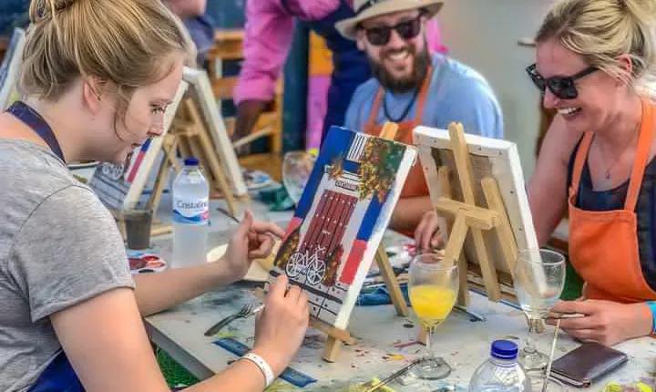 Brunch And Paint in a secret rooftop