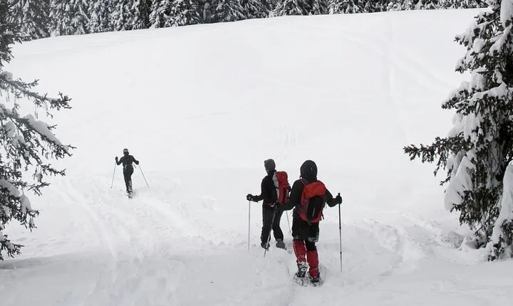 Snowshoeing in Sethan Village, Manali