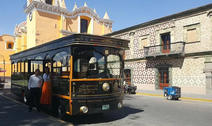Cholula Magical Twon on a Traditional Tram from Puebla