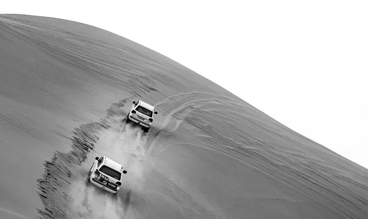 Sharing or Private Safari, Sand Boarding, Camel Ride, inland Sea Quick swim