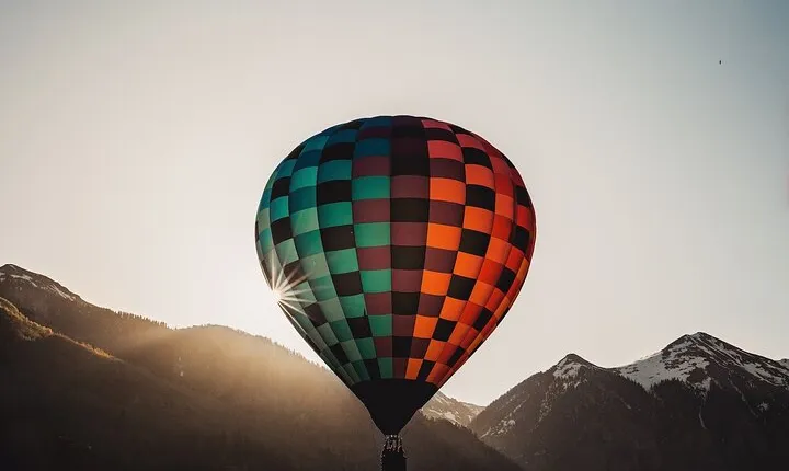 Hot Air Balloon Flying Over Marrakech