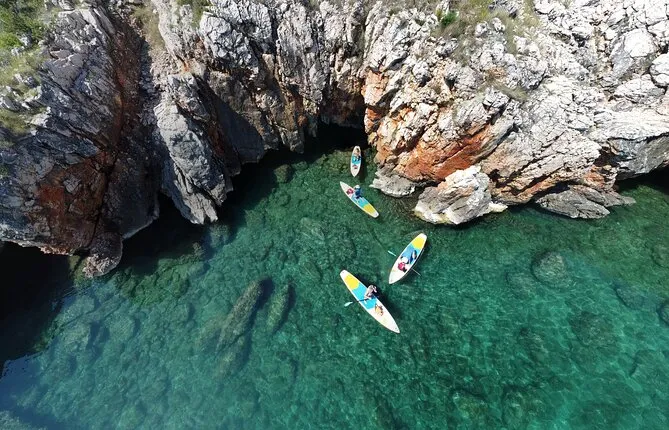 Paddleboard Adventure tour at KRK. SUP Tour: Risika ~ Petrinja caves