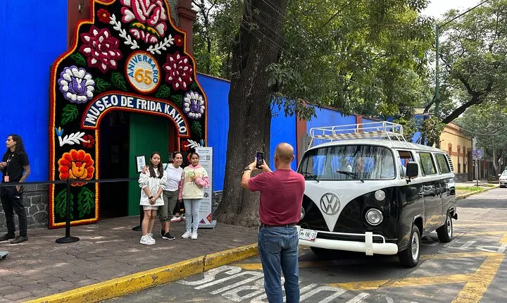 Mexico City Private tour to Coyoacan & Xochimilco on 1975 VW Bus 