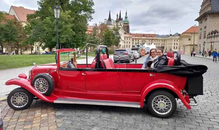 Vintage Car Ride with Walking Tour of Prague City Center