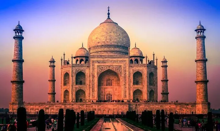 Morning Yoga Session Facing Taj Mahal