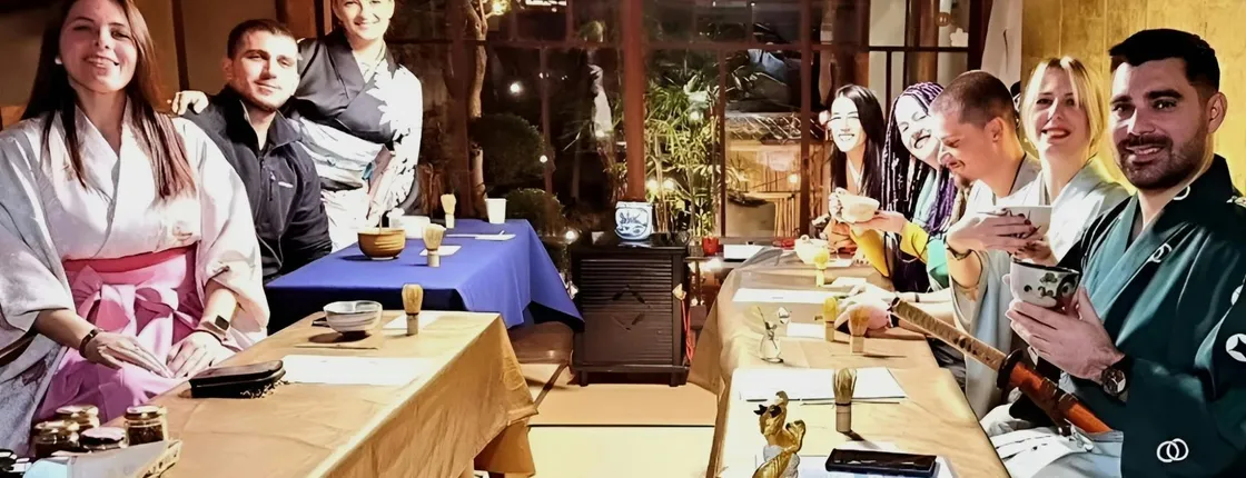 Kyoto tea and kimono ceremony in a traditional machiya townhouse