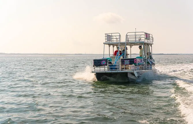 30 Double Decker Pontoon Boat with 2 Slides up to 12 People