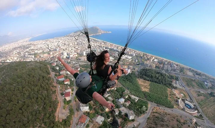 Side: Alanya Tandem Paragliding With Beach Visit