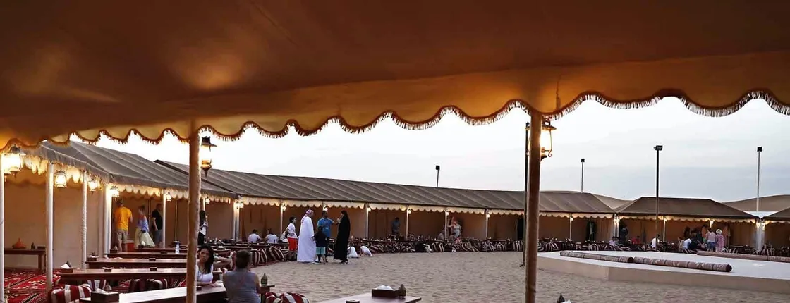Red dunes desert safari with BBQ and dance show at Al Khayma Camp from Dubai