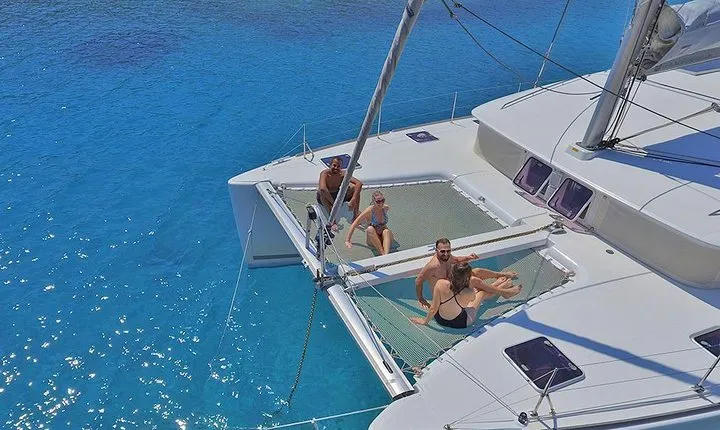 Luxury Catamaran Cruise from Athens with Traditional Greek Meal and BBQ